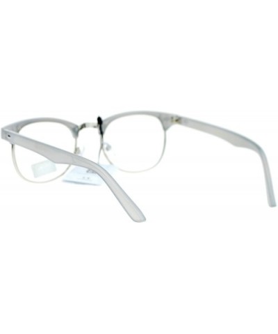 Iconic Classic Fun Color Half Horn Rim Hipster Clear Lens Eyeglasses - Grey - CF11ZP3CK9D $6.47 Rectangular