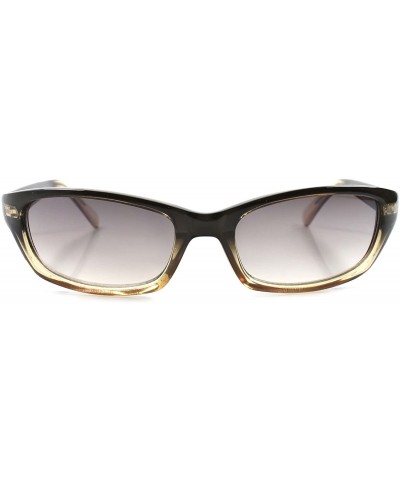 Classic Stylish Dapper Two Tone Frame Mens Rectangle Sunglasses - Black & Brown - CK188Y4A2AW $7.59 Rectangular