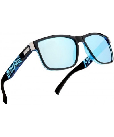 Polarized Sunglasses Driving Glasses glasses - D168-bright Black Blue-blue - C018Y532EY7 $10.14 Sport