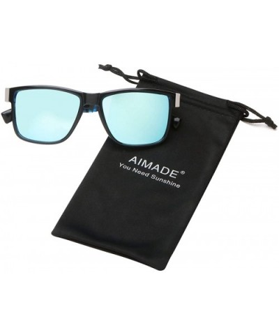 Polarized Sunglasses Driving Glasses glasses - D168-bright Black Blue-blue - C018Y532EY7 $10.14 Sport