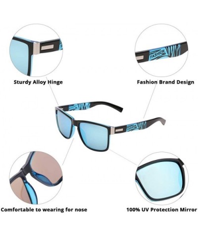 Polarized Sunglasses Driving Glasses glasses - D168-bright Black Blue-blue - C018Y532EY7 $10.14 Sport