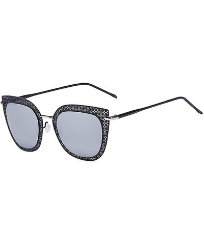 Womens Designer Rhinestones Sunglasses (100% UVB/UVA) - 86018 C2 Silver Mirror Lens - C011JYS1D7Z $11.76 Aviator