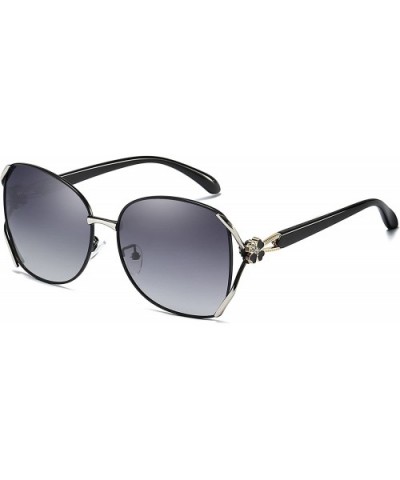 Classic Fashionable Oversized Polarized Sunglasses for Women 100% UV Protection - Black - C118GAOQRM2 $10.12 Oval