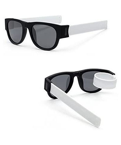 Slap on Folding Stay on Sunglasses. Wrap Around for Driving - and Action Sports - White - CS17Z29I749 $9.71 Sport