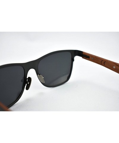 Titanium & Wood Polarized Sunglasses - Grey - CR18DCGSGCY $42.97 Wayfarer