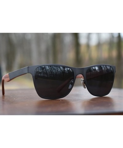 Titanium & Wood Polarized Sunglasses - Grey - CR18DCGSGCY $42.97 Wayfarer