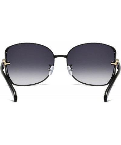 Classic Fashionable Oversized Polarized Sunglasses for Women 100% UV Protection - Black - C118GAOQRM2 $10.12 Oval