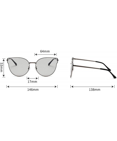 Men and women fashion retro cat eyes round frame UV sunglasses prom mirror party travel - Silver - C018SAM6C0A $21.84 Round