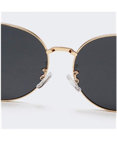 Men and women fashion retro cat eyes round frame UV sunglasses prom mirror party travel - Silver - C018SAM6C0A $21.84 Round