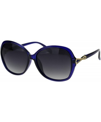 Polarized Lens Womens Geometric Art Deco Jewel Butterfly Sunglasses - Blue Smoke - CA18TLZ6G3M $10.49 Butterfly