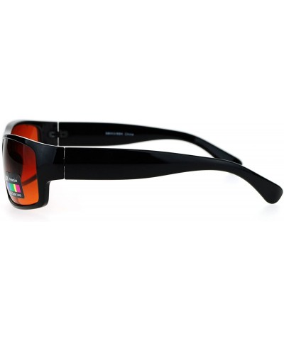 Night Driving Bluebuster Mens Biker Plastic Sport Sunglasses - Blue Buster Amber - CX12N12GW1B $9.43 Rectangular