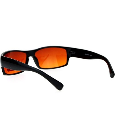 Night Driving Bluebuster Mens Biker Plastic Sport Sunglasses - Blue Buster Amber - CX12N12GW1B $9.43 Rectangular