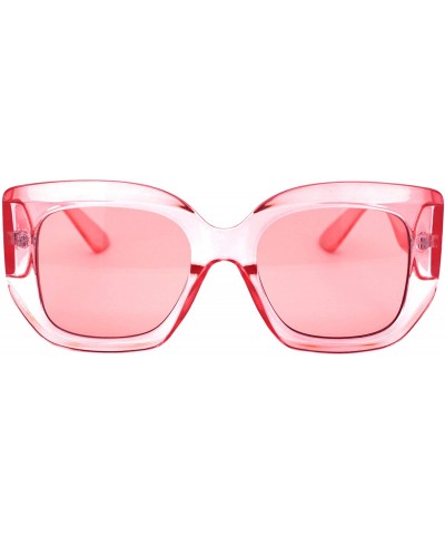 Womens Vintage Fashion Sunglasses Semi Thick Square Shades UV 400 - Pink (Pink) - C4193XNGOOL $9.05 Square