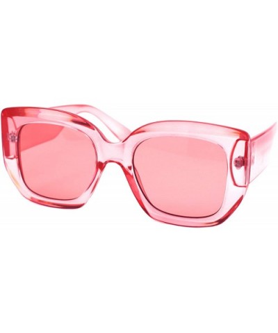 Womens Vintage Fashion Sunglasses Semi Thick Square Shades UV 400 - Pink (Pink) - C4193XNGOOL $9.05 Square