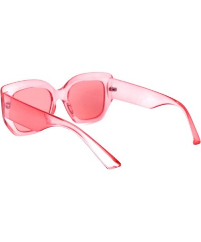 Womens Vintage Fashion Sunglasses Semi Thick Square Shades UV 400 - Pink (Pink) - C4193XNGOOL $9.05 Square