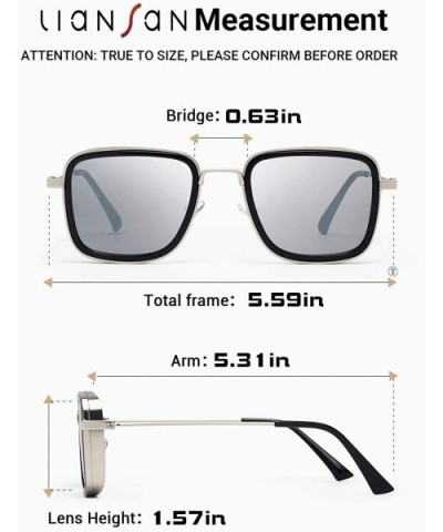 Steampunk Style Retro Square UV Protection Sunglasses Metal Frame Flat Lens for Men and Women - Silver - C418YEL9E7Y $14.20 S...