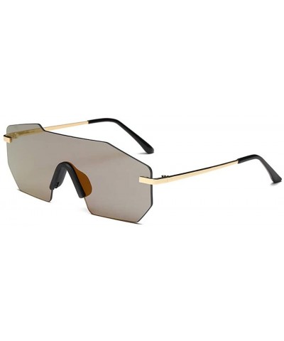 Polarized Integrated Sunglasses Goggles Rimless HD Lenses UV Protection for Men and Women - Champagne - CO18KRK2KIX $11.85 Ri...