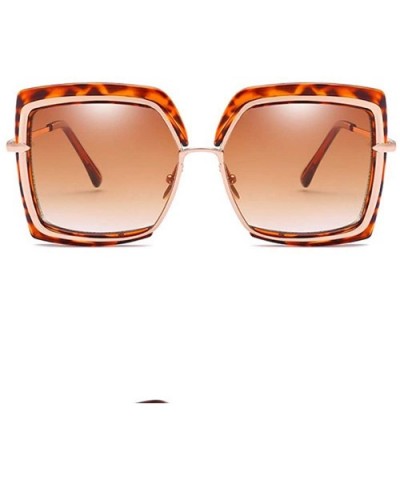 Sunglasses Metal Inner Ring Sunglasses Fashionable Half-frame Women's Anti-ultraviolet - E - CW18Q70TDK3 $25.31 Oversized