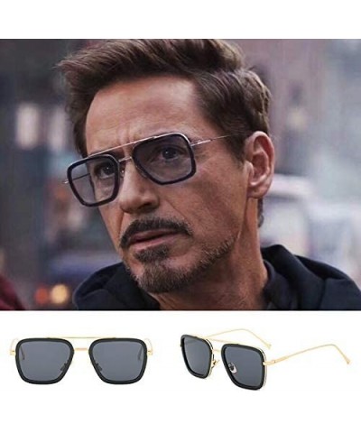 Sunglasses Square optional Classic - Glod Frame/Grey Lens - C818WE80ROE $6.18 Sport