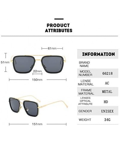 Sunglasses Square optional Classic - Glod Frame/Grey Lens - C818WE80ROE $6.18 Sport