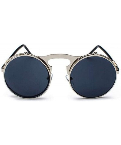 Metal Steampunk Sunglasses Men Women Fashion Round Glasses Brand GoldGray - Goldred - C418XAKKHTC $5.95 Oversized