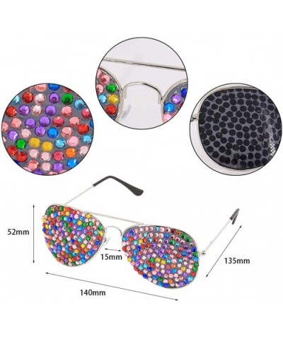 Rhinestone Rave Glasses Goggles with Bling Crystal Glass Lens - Colorful - C818TADWG3C $5.59 Sport