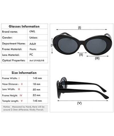 Women Men Retro Oval Goggles Thick Plastic Colored Frame Round Lens Sunglasses - Black-pink - CE18HXE57I9 $7.95 Oversized
