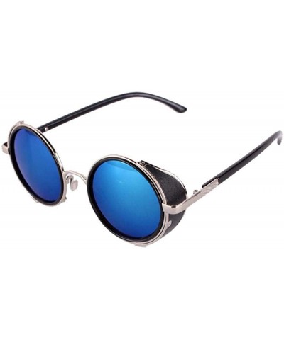 Men Retro Style Sunglasses Round Frame Color Lens Sunglasses Sunglasses - CG18S278NZL $20.96 Round