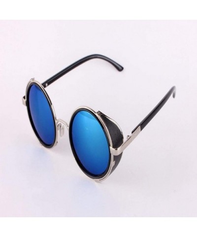 Men Retro Style Sunglasses Round Frame Color Lens Sunglasses Sunglasses - CG18S278NZL $20.96 Round