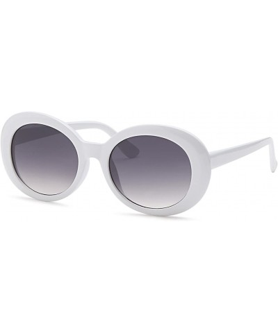 Oval Sunglasses For Women - Thick Frame - Unisex - by West Coast - White - C9180Q89I63 $9.18 Round