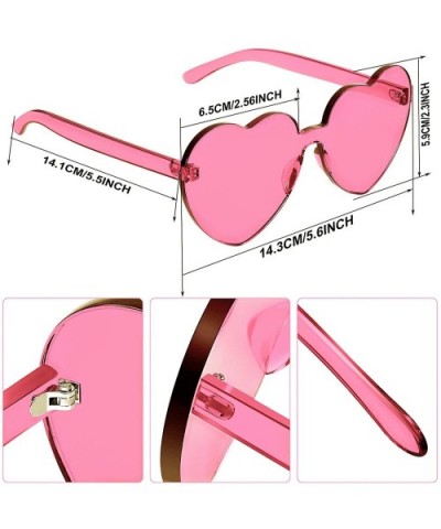 Heart Shaped Sunglasses Rimless Heart Transparent Colored Glasses - Pink- Purple - CH196SYNAZ7 $6.05 Rimless