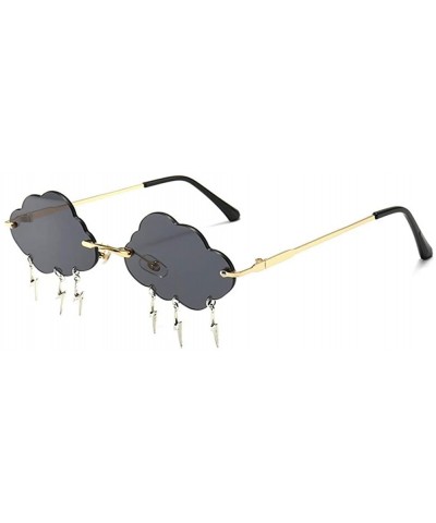 YUMIAOGLS Party Cloud Lightning Sunglasses forWomen/Men Rimless Funny Hip Hop Sun Glasses UV400 - C3 - CY1908GE6DT $8.35 Rimless