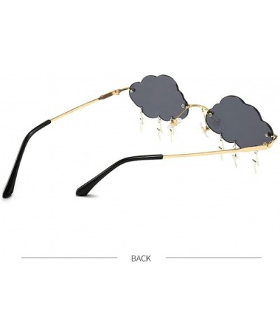 YUMIAOGLS Party Cloud Lightning Sunglasses forWomen/Men Rimless Funny Hip Hop Sun Glasses UV400 - C3 - CY1908GE6DT $8.35 Rimless