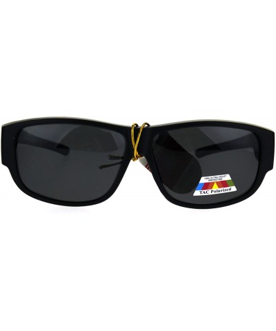 Polarized Mens Fitover OTG Light Weight Rectangular Sunglasses - Matte Black - CM1862Z0XRR $9.75 Rectangular