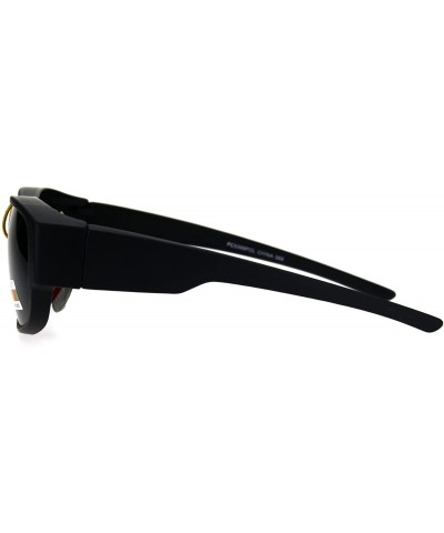 Polarized Mens Fitover OTG Light Weight Rectangular Sunglasses - Matte Black - CM1862Z0XRR $9.75 Rectangular