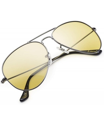 Night Driving Glasses - Classic Aviator Polarized Anti-glare Yellow Lens Sunglasses for Men Women - C418EWEZG50 $8.71 Aviator