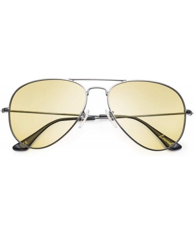 Night Driving Glasses - Classic Aviator Polarized Anti-glare Yellow Lens Sunglasses for Men Women - C418EWEZG50 $8.71 Aviator