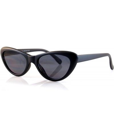 Goggles Slim Oval Cat-Eye Gradient Lens Sunglasses A090 - Matt Black/ Black Sd - CA1806U3ILI $6.62 Oval