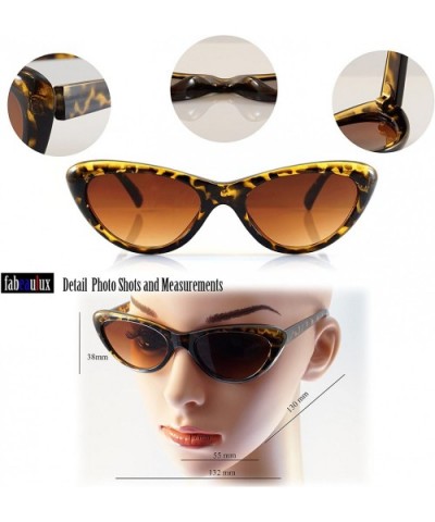 Goggles Slim Oval Cat-Eye Gradient Lens Sunglasses A090 - Matt Black/ Black Sd - CA1806U3ILI $6.62 Oval