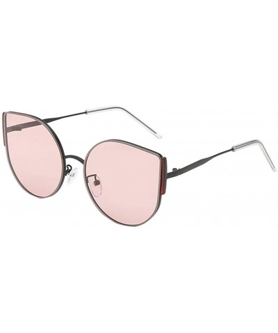 Vintage Sunglasses- Fashion Irregular Shape Glasses Retro Style Unisex - Pink - C918RS30AX3 $4.92 Round