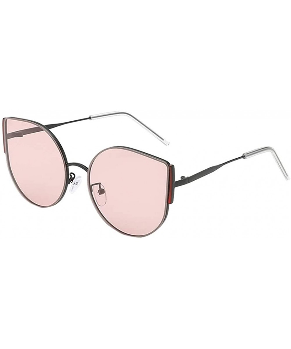 Vintage Sunglasses- Fashion Irregular Shape Glasses Retro Style Unisex - Pink - C918RS30AX3 $4.92 Round