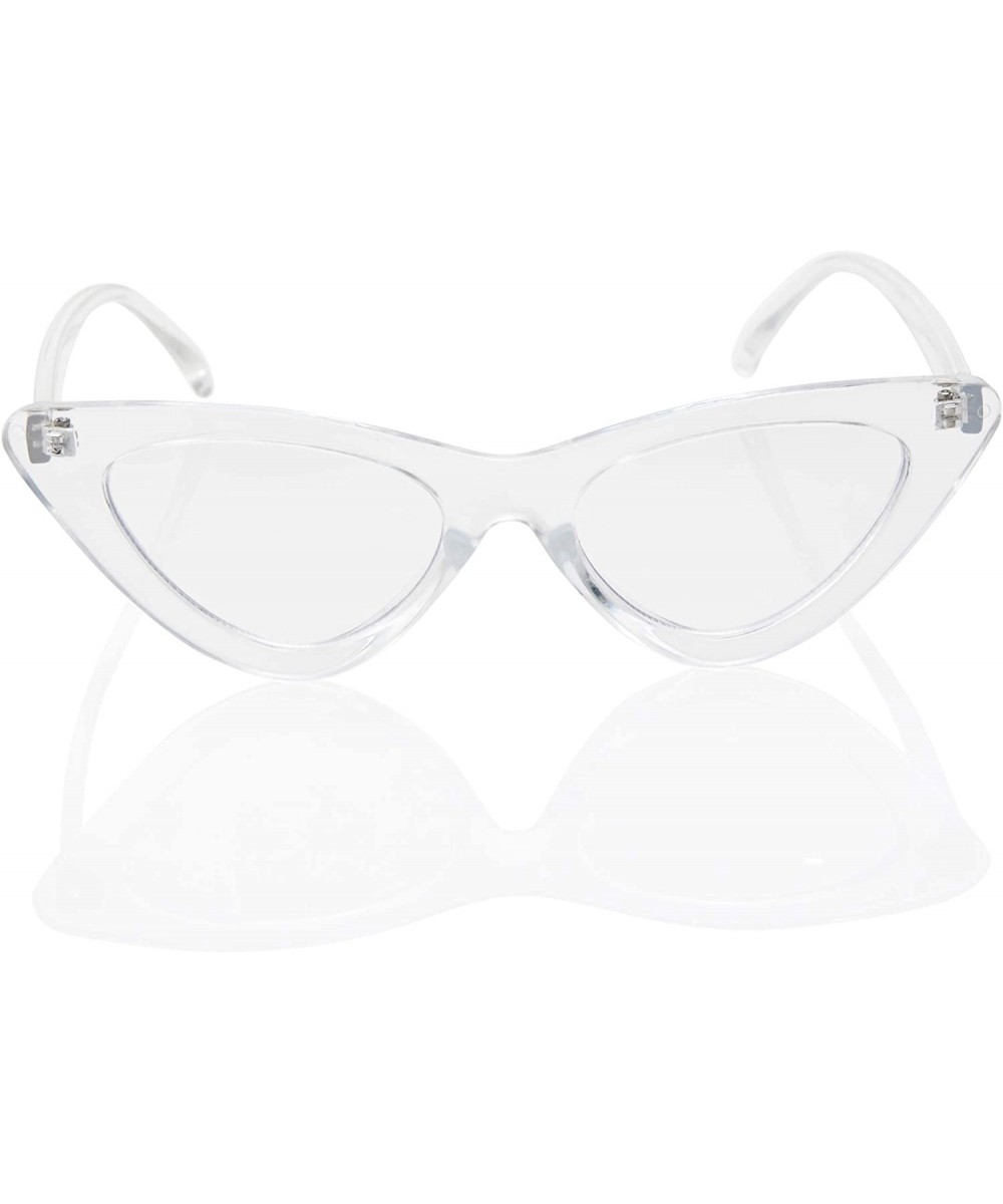 Cat Eye 1990's Retro Style Color Tone Lens for Women IL1003 - Crystal White - CC18KEK87R0 $7.80 Cat Eye