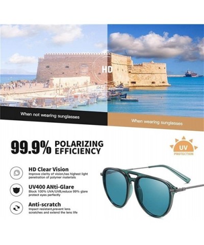 Pilot Polarized Gradient Lens Sunglasses for Men Acetate Frame Driving Sun Glasses UV400 - C5gray - C9199HYE3TD $8.22 Rectang...
