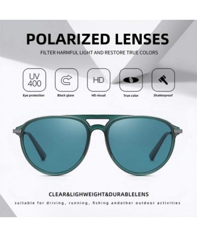 Pilot Polarized Gradient Lens Sunglasses for Men Acetate Frame Driving Sun Glasses UV400 - C5gray - C9199HYE3TD $8.22 Rectang...