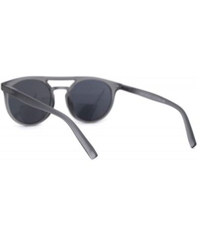 Flat Top Hipster Horn Rim Round Keyhole Bi-focal Reading Sunglasses - Grey Slate Black - C318X6YIC6Q $8.54 Round