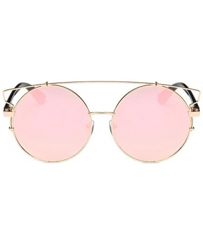 Women Men Vintage Round Metal Frame Glasses Unisex Fashion Mirror Lens Sunglasses - E - CZ18SRYED0E $6.98 Goggle
