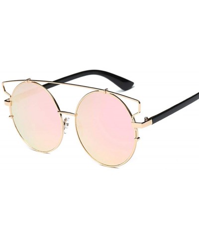 Women Men Vintage Round Metal Frame Glasses Unisex Fashion Mirror Lens Sunglasses - E - CZ18SRYED0E $6.98 Goggle