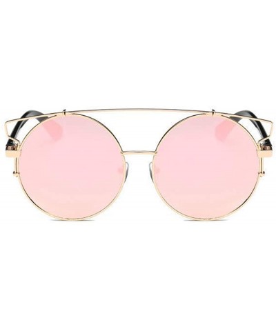 Women Men Vintage Round Metal Frame Glasses Unisex Fashion Mirror Lens Sunglasses - E - CZ18SRYED0E $6.98 Goggle