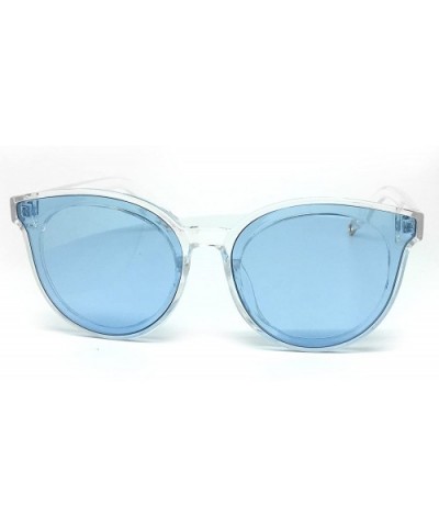 7296-1 Premium Oversize Fashion Candy Tint Sunglasses - Clear/Blue - CC18ORUAM40 $14.30 Oval