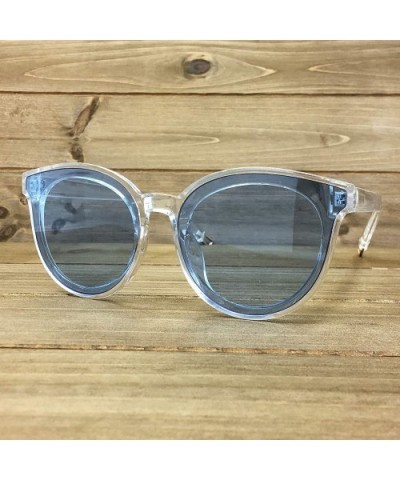 7296-1 Premium Oversize Fashion Candy Tint Sunglasses - Clear/Blue - CC18ORUAM40 $14.30 Oval